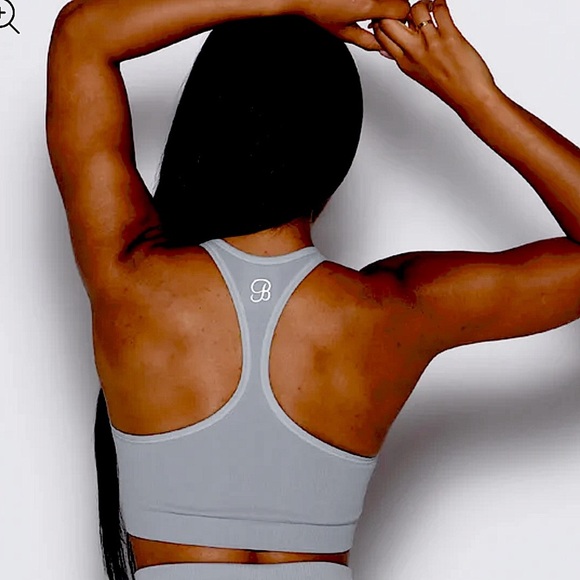Bombshell Sportswear Lifter Seamless Athletic Gray Ribbed Sports Tank/Bra, XS/S - Picture 1 of 5